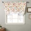 Yukro Tie Up Curtains Window Shades, Flower Orange Blue Cherry Blossoms White Background Rod Pocket Tie Up Window Shade, Adjustable Balloon Curtain Shade for Blinds Kitchen Bathroom, 1 Panel, 46"x63" view 2