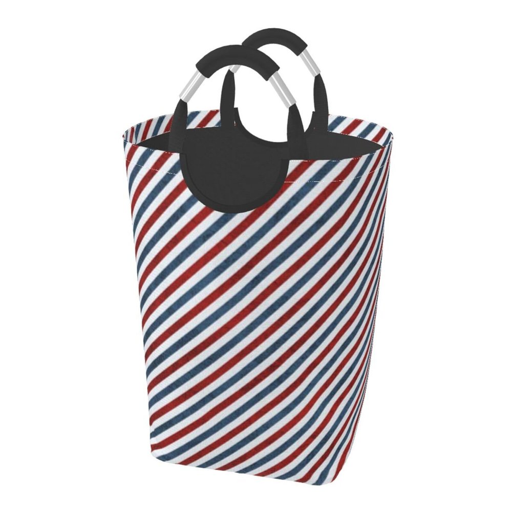 Large Laundry Hamper, Airmail Stripes Laundry Basket Collapsible & Waterproof Storage Basket for College Dorm, Family Essentials