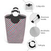 Large Laundry Hamper, Airmail Stripes Laundry Basket Collapsible & Waterproof Storage Basket for College Dorm, Family Essentials view 4