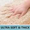 Arotive Microfiber Bathroom Rugs, Shaggy Soft and Absorbent Bath Rug, Non-Slip, Thick Plush Machine Washable Dry Bath Mats for Bathroom, Tub and Shower, 44x24, Beige, Rectangular view 4