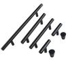 UNbit Bar Pulls,Knobs,Bow Pull HandleSet of 10 Furniture Stainless Steel Modern Aluminium Alloy Diameter 12 mm Black Gold Door Handles Kitchen Cupboards Handle (Color : Black, Size : 224mm) view 1