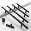 UNbit Bar Pulls,Knobs,Bow Pull HandleSet of 10 Furniture Stainless Steel Modern Aluminium Alloy Diameter 12 mm Black Gold Door Handles Kitchen Cupboards Handle (Color : Black, Size : 224mm) view 3