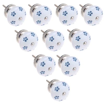 UNbit Bar Pulls,Knobs,Bow Pull Handle10 pcs Single Hole Ceramic Knob European Garden Style Furniture Hardware Cabinet Drawer Round Knobs Wardrobe Pulls and Handles Handle (Color : Style G)