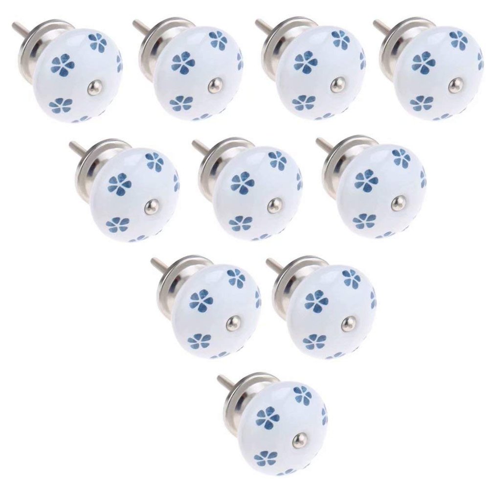 UNbit Bar Pulls,Knobs,Bow Pull Handle10 pcs Single Hole Ceramic Knob European Garden Style Furniture Hardware Cabinet Drawer Round Knobs Wardrobe Pulls and Handles Handle (Color : Style G)