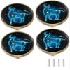 UNbit Kitchen Door Handles,Knob,Pull Handle,4 Pcs Door Knobs 32mm Round Constellation Furniture Knobs with Screw Brass Drawer Knobs Zodiac Sign Fluorescent Pull Handle Dresser Knobs Capricorn Handle view 1