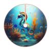 Exquisite Christmas Tree Skirt  Festive Holiday Decor for Xmas Tree  Durable and Decorative Mat Seabed Coral Seahorse view 1