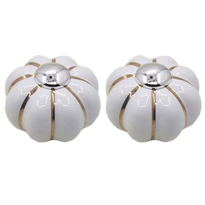 UNbit Bar Pulls,Knobs,Bow Pull Handle2 pcs Cabinet Door Pull Furniture Hardware Ceramic Knobs, Pull Handle for Drawer Modern Kitchen Cabinet Dresser Knob Handle (Color : White)