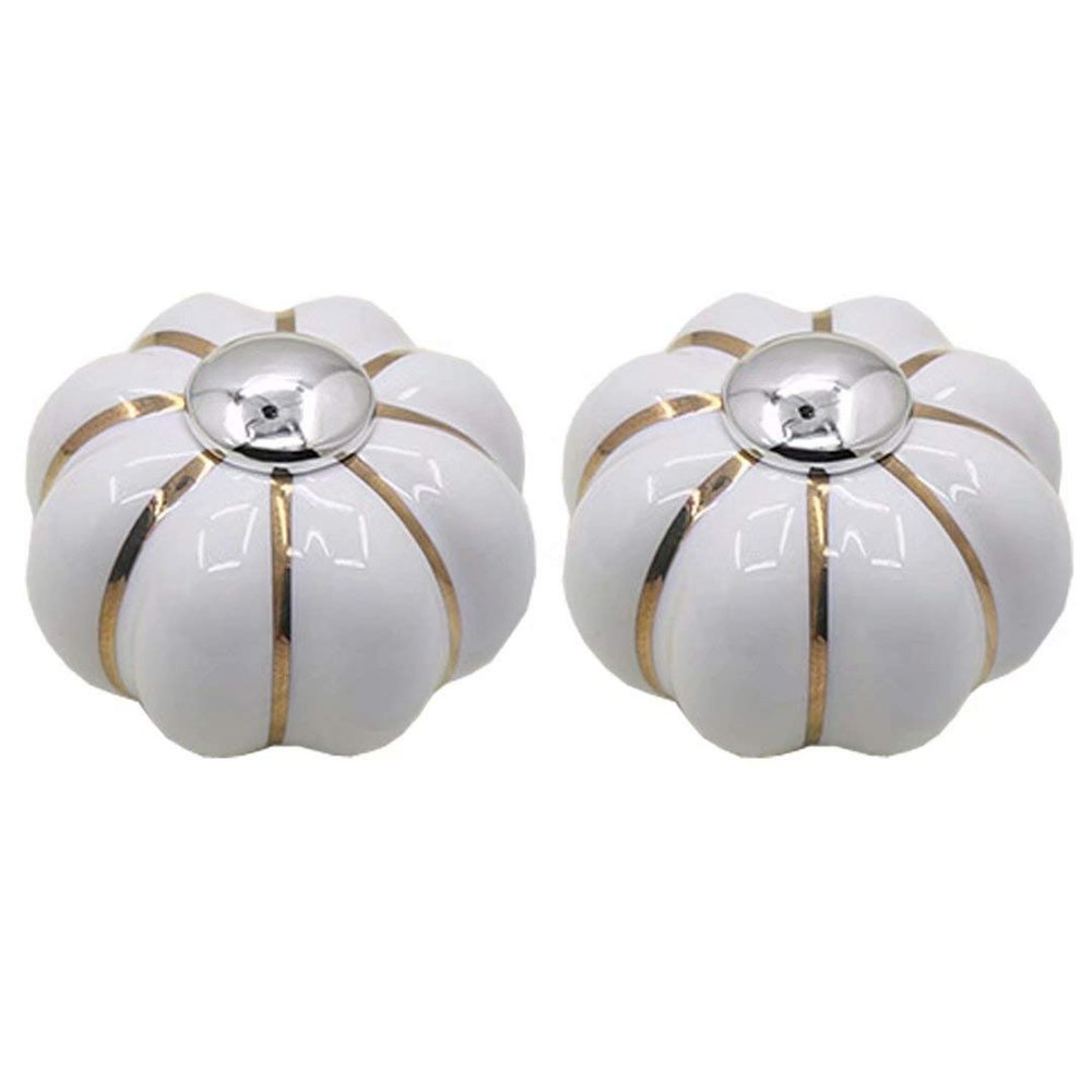 UNbit Bar Pulls,Knobs,Bow Pull Handle2 pcs Cabinet Door Pull Furniture Hardware Ceramic Knobs, Pull Handle for Drawer Modern Kitchen Cabinet Dresser Knob Handle (Color : White)