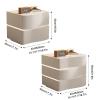 Bed end Table Bedside Nightstand Desk Cabinet with LED Light Drawer Storage, Solid Wood Small Bedroom Furniture, Microfiber Leather Wrap (Color : White+lamp, Size : 50x45x42cm) view 2