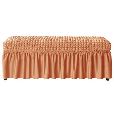 ZRCYXDW Stretch Seersucker Dining Bench Cover-Orange-Large