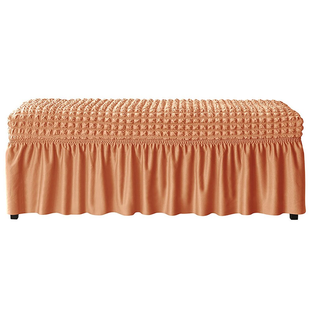 ZRCYXDW Stretch Seersucker Dining Bench Cover-Orange-Large