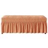ZRCYXDW Stretch Seersucker Dining Bench Cover-Orange-Large view 1