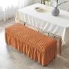 ZRCYXDW Stretch Seersucker Dining Bench Cover-Orange-Large view 2