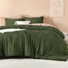 Litanika Olive Green King Size Comforter Set, 3 Pieces Tufted Boho Farmhouse Bedding Comforter Sets, Lightweight Fluffy Comforter Bed Set for All Season (104x90In Comforter and 2 Pillowcases) view 2