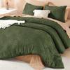 Litanika Olive Green King Size Comforter Set, 3 Pieces Tufted Boho Farmhouse Bedding Comforter Sets, Lightweight Fluffy Comforter Bed Set for All Season (104x90In Comforter and 2 Pillowcases) view 3