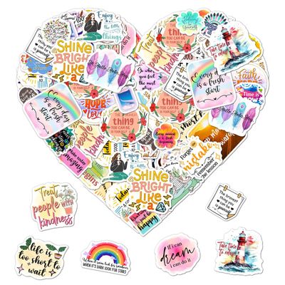 Pack 50 Pcs Motivational Stickers for Water Bottles Waterproof Laptop Luggage Helmet Computer Work Teens Adults Girls Boys Women Aesthetic Funny Sticker Packs Small Vinyl Decals