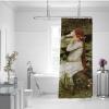 SHUODAOCO White Skirt Girl Shower Curtains Green Water Lily Leaves Shower Curtain Sets with Hook John William Waterhouse Aesthetic Bathroom Curtain 48Wx72L view 2
