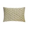 The HomeCentric Decorative Lumbar Pillow Cover Ivory 12"x18" (30x45 cm) Linen Pearl, Ribbon, Hand Embroidery Oblong Pillow Cover, Abstract Modern Style - Ivory Ripple view 1