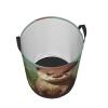Cute otter print Laundry Basket Waterproof Laundry Hamper with Handle Collapsible Organizer Basket Circular portable Storage Bin for Kitchen Living Room Bathroom Closet Car view 2