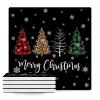 Coasters Set of 4 Ceramic Stone Coasters Drink Coasters - Christmas Leopard Xmas Tree Snowflakes Black Absorbent Non Slip Decorative Coasters for Dining Table Bar Kitchen Table view 1