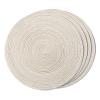 FunWheat Round Braided Placemats Set of 4 Place mats for Dining Tables Woven Heat Resistant Table Mats 15 inch (E Beige, 4pcs) view 1