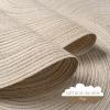 FunWheat Round Braided Placemats Set of 4 Place mats for Dining Tables Woven Heat Resistant Table Mats 15 inch (E Beige, 4pcs) view 3