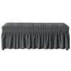 ZRCYXDW Stretch Seersucker Dining Bench Cover-Dark Grey-Small view 1