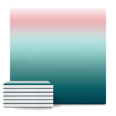 Coasters Set of 6 Ceramic Stone Coasters Drink Coasters - Striped Gradient Green Pink Absorbent Non Slip Decorative Coasters for Dining Table Bar Kitchen Table