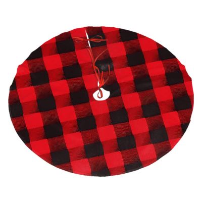 Elevate Your Holiday Decor with A Black and Red Buffalo Plaid Christmas Tree Skirt: Adding Warmth and Elegance to The Festive Atmosphere 30"