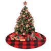 Elevate Your Holiday Decor with A Black and Red Buffalo Plaid Christmas Tree Skirt: Adding Warmth and Elegance to The Festive Atmosphere 30" view 4