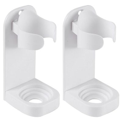Homoyoyo 2pcs Wall Mounted Electric Toothbrush Holder Punch Design for Easy Installation Storage Racks for Family Bathroom Organization Keeps Toothbrushes Dry and Clean