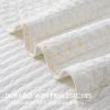 Powdion Velvet Quilt King Size,Bedspread Quilted Bedding Set, Luxurious Soft Coverlet Set Lightweight Velvet Comforter for All Season with 2 Pillow Shams, Striped Quilt Set, 96x106 Cream White view 2
