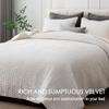Powdion Velvet Quilt King Size,Bedspread Quilted Bedding Set, Luxurious Soft Coverlet Set Lightweight Velvet Comforter for All Season with 2 Pillow Shams, Striped Quilt Set, 96x106 Cream White view 3
