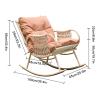NRNQMTFZ Upholstered Glider Chair with High Backrest,Nursery Rocking Chair Indoor for Living Roomr,Modern Rocking Accent Chairs Comfy Side Chair for Living Room/Bedroom/Nursery(Corduroy Fabric,Pink) view 2
