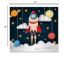 Cartoon Space Rocket Area Rug, Cute Space Theme Non Slip Kids Rug, Noise Reduction Durable Carpet for Indoor Living Room Office Decor Mat - 4 ft x 6 ft view 2