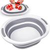 Collapsible Wash Basin, 7.5L Dish Tub Sink Basin Folding Dish Pans for Kitchen Sink, 2-in-1 Dishpan + Cutting Board, Portable Sink Dish Basin for Camping BBQ Prep Tub Washing Bin Bucket for Cleaning view 1