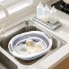 Collapsible Wash Basin, 7.5L Dish Tub Sink Basin Folding Dish Pans for Kitchen Sink, 2-in-1 Dishpan + Cutting Board, Portable Sink Dish Basin for Camping BBQ Prep Tub Washing Bin Bucket for Cleaning view 2