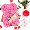 Valentines Day Rose Bear Gift for Women, Flowers Gifts for Mom Wife Grandma Daughter Friends Sister Her,Artificial Flowers Teddy Bear with Bouquet,Greeting Card,Mother's Day Birthday Christmas view 2