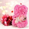 Valentines Day Rose Bear Gift for Women, Flowers Gifts for Mom Wife Grandma Daughter Friends Sister Her,Artificial Flowers Teddy Bear with Bouquet,Greeting Card,Mother's Day Birthday Christmas view 3