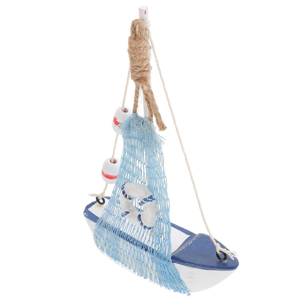 ABOOFAN Sailboat Model Decoration Elegant Nautical Tabletop Sailboat Sculpture Mediterranean Style Design for Living Room Bedroom House Unique Home Decor