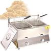 Stainless Steel Deep Fryer,Professional Gas Fryer,6/12L Large Capacity Countertop Gas Fryer with Basket and Lid,for Restaurant and Home Use,12L view 1