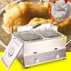 Stainless Steel Deep Fryer,Professional Gas Fryer,6/12L Large Capacity Countertop Gas Fryer with Basket and Lid,for Restaurant and Home Use,12L view 2