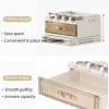 Dxcaicc Spice Storage Cabinet Organizer Shelf,Foldable Storage Container with Window Door,Multipurpose Organizer with Top Display Shelf,Mini Countertop Cabinet for Spice,Utensils,Plate,B view 3