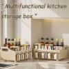 Dxcaicc Kitchen Spice Organizer, Drawer Spice with Spoon and Lid, Large Capacity Kitchen Storage Rack, 4-Cell Seasoning Storage Box with Top Table, PP Container for Salt, Sugar, Pepper view 2