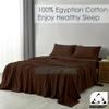 SlumberWell 4 Piece Sheet Set Queen Size, 100% Egyptian Cotton, 15 Inch Deep Pocket, Breathable Cooling & Super Soft Hotel Bed Sheets, Chocolate Solid view 2