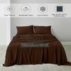 SlumberWell 4 Piece Sheet Set Queen Size, 100% Egyptian Cotton, 15 Inch Deep Pocket, Breathable Cooling & Super Soft Hotel Bed Sheets, Chocolate Solid view 3