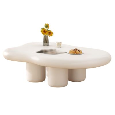 Cloud Coffee Table,Irregular Indoor Tea Table with Legs,Modern Simple Cloud Coffee Table,Wood Round Corner Thicken End Table,for Living Room Bedroom Apartment Bar Balcony Studio Small Spaces (Color :