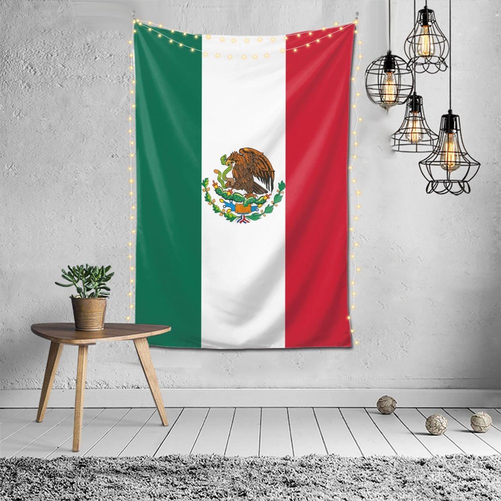 Mexico Flag Tapestry Wall Hanging Tapestries Wall Decorations For Home Dorm Bedroom Living Room Decor (60x40 Inch)250