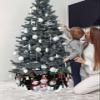 Christmas Tree Collar, Christmas Snowman Tree Skirts Xmas Tree Trunk Ring Collar Box Stand Cover for Artificial Trees Base Holder Cover Festival Decor Xmas Tree Snowflake Bird Black view 3