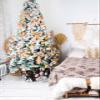 Christmas Tree Collar, Christmas Snowman Tree Skirts Xmas Tree Trunk Ring Collar Box Stand Cover for Artificial Trees Base Holder Cover Festival Decor Xmas Tree Snowflake Bird Black view 4